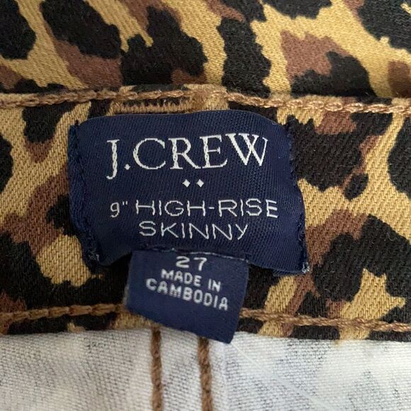 NEW J.Crew Leopard 9” Rise Button Fly Skinny Jeans - Picture 6 of 11